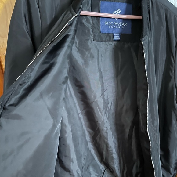 NWT Rocawear Black Logo Zipper Bomber Pilot Flight Jacket L - Picture 4 of 5
